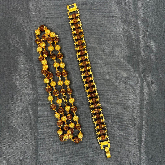Rudraksha Pendant Necklace & Premium Rudraksha Chain Bracelet
